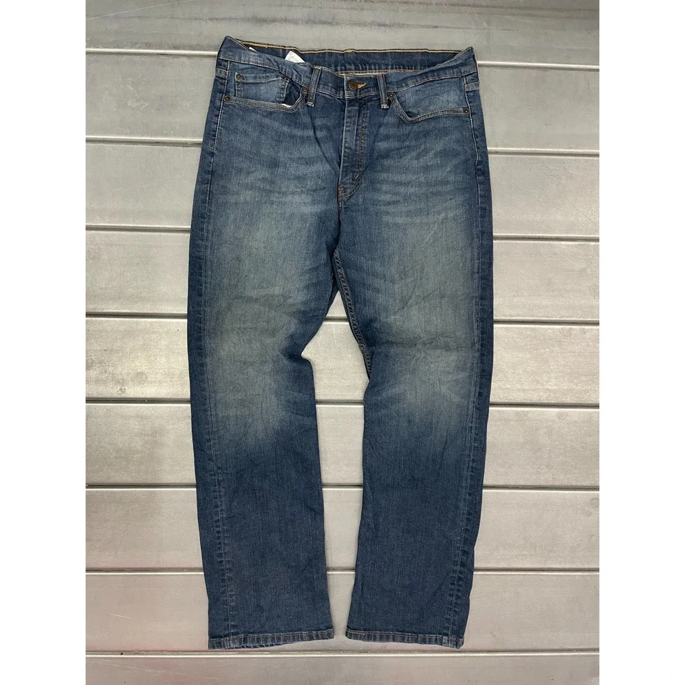 Levis 514 Jeans Mens 35x32 Blue Medium Wash Denim‎ Faded Slim Straight